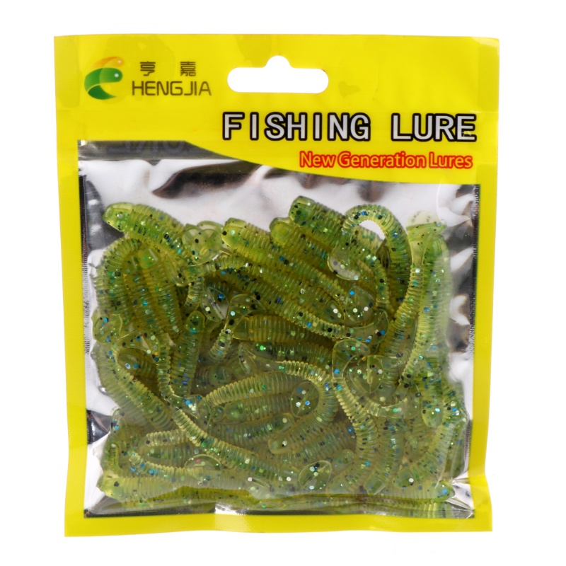 50 Mồi Giun Giả Câu Cá Hình Chữ T Mềm Mại Tiện Dụng