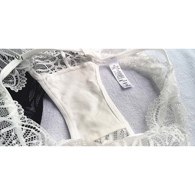 DUNEA Quần Lót Ren Hoa Hoạ Tiết Kẻ Sọc Thiết Kế Khoét Quyến Rũ