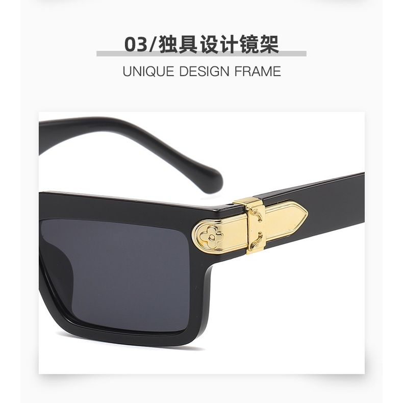 Kính Mát Gọng Vuông Kim Loại Chống Tia UV Thời Trang Cho Nữ