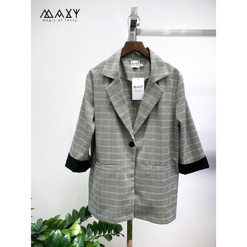 ÁO - YELLOW GINGHAM BLAZER | BigBuy360 - bigbuy360.vn