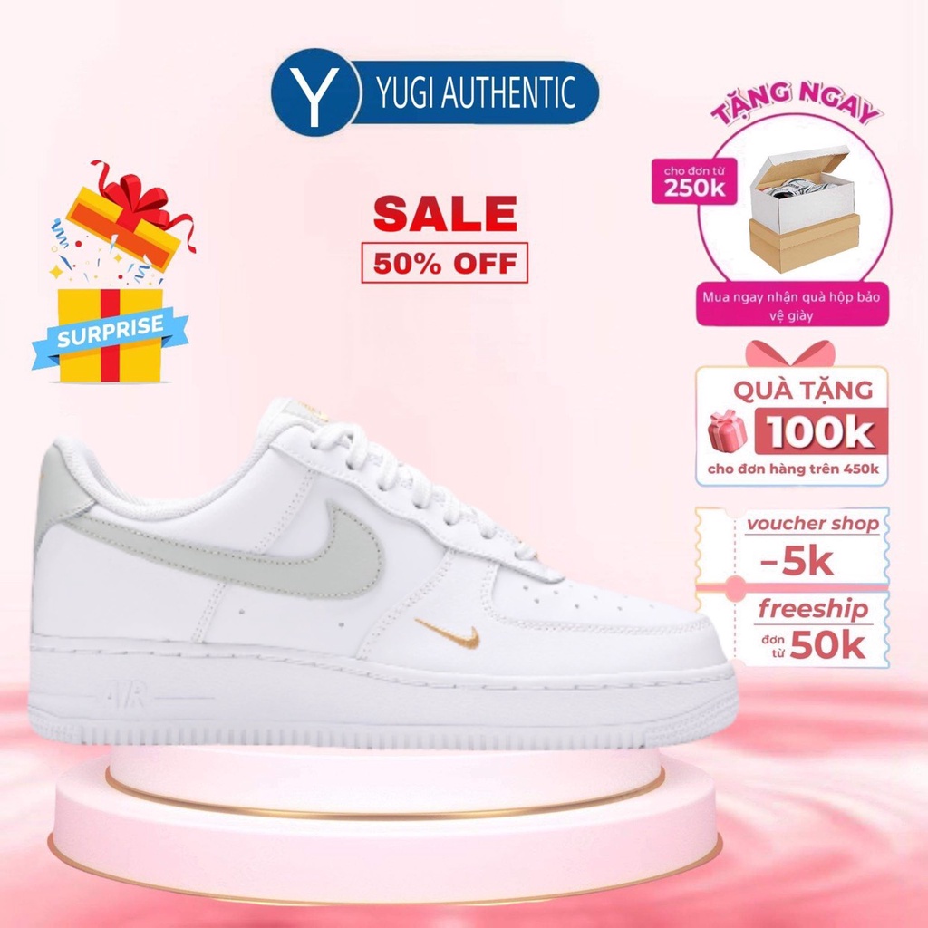 Giày Nike Air Force 1 AF1 Trắng Vệt Xám - Giày Sneaker Nam Nữ Thể Thao Cổ Thấp Cao Cấp Full box + Bill-yugi19988
