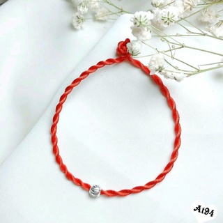 Vòng chỉ đỏ bi bạc phay 1994 bạc925