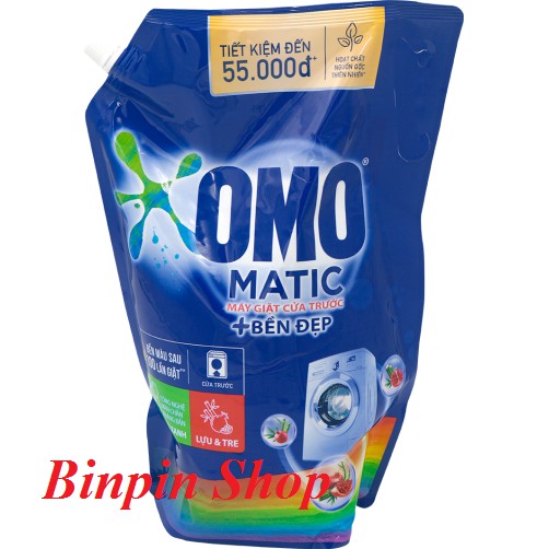 (SALE) Nước Giặt Omo Matic Bền Đẹp Cửa Trước túi 3.7-4kg (Ảnh thật)