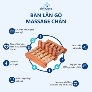Bàn lăn chân massage gỗ 6 hàng (31*24*10cm)