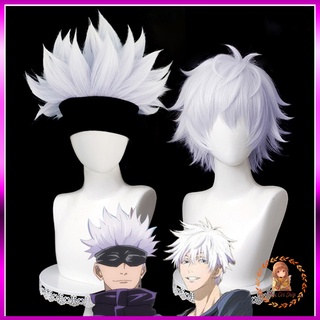 [Có sẵn] wig/tóc giả nam ngắn tím bạc cosplay Gojo Satoru Jujutsu Kaisen Chú Thuật Hồi Chiến