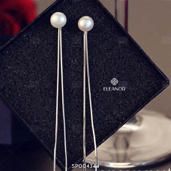 Bông tai nữ dáng dài chuôi bạc 925 Eleanor Accessories ngọc trai nhân tạo phụ kiện trang sức 4344