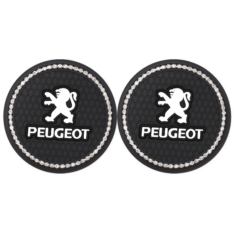 Bộ 2 Miếng Lót Cốc Nước Bằng Silica Gel Chống Trượt Trang Trí Nội Thất Xe Hơi Peugeot 408 301 3008 2008