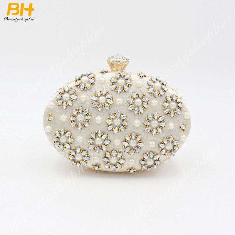 Túi Đeo Chéo Một Bên Vai Hình Trứng Pha Lê Kim Cương Đầy Màu Sắc Phong Cách Âu Mỹ Cho Nữ