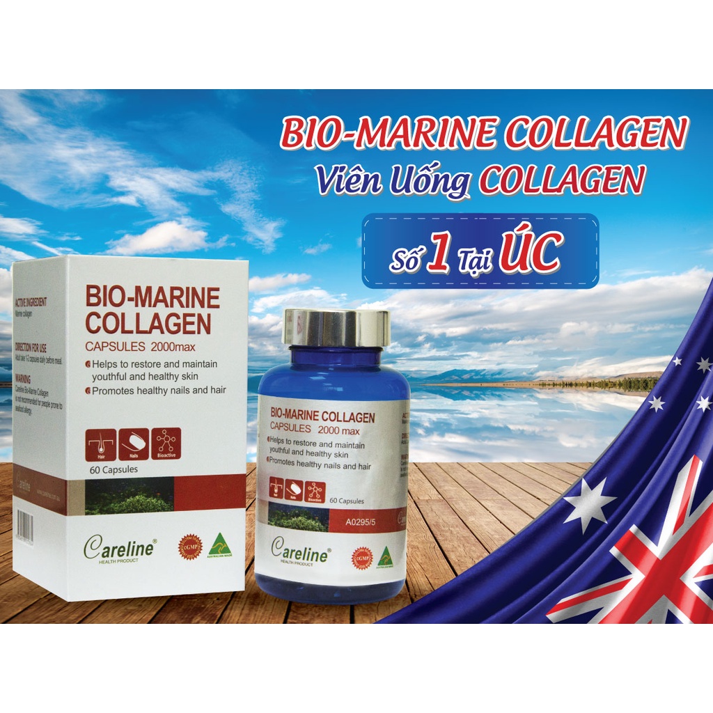 Viên Uống Collagen Úc Bio Marine Careline - Giúp Da Căng Mịn Săn Chắc, Trắng Sáng