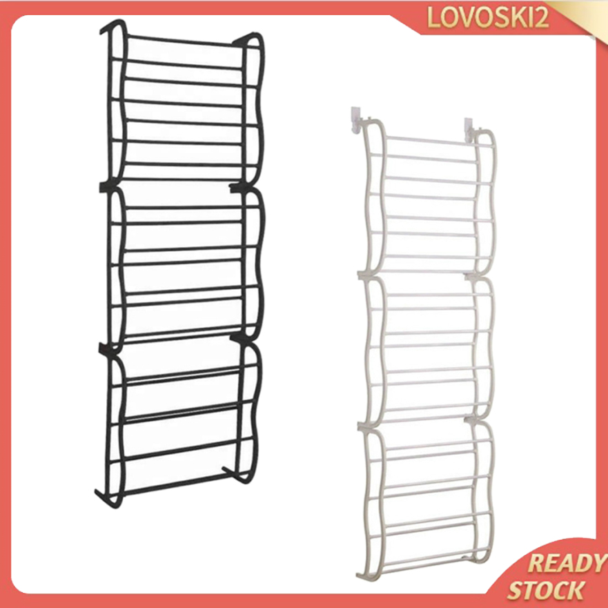 [LOVOSKI2]12 Tier Shoe Organizer Shelf Hook Over Door Shoe Rack 36 Pairs