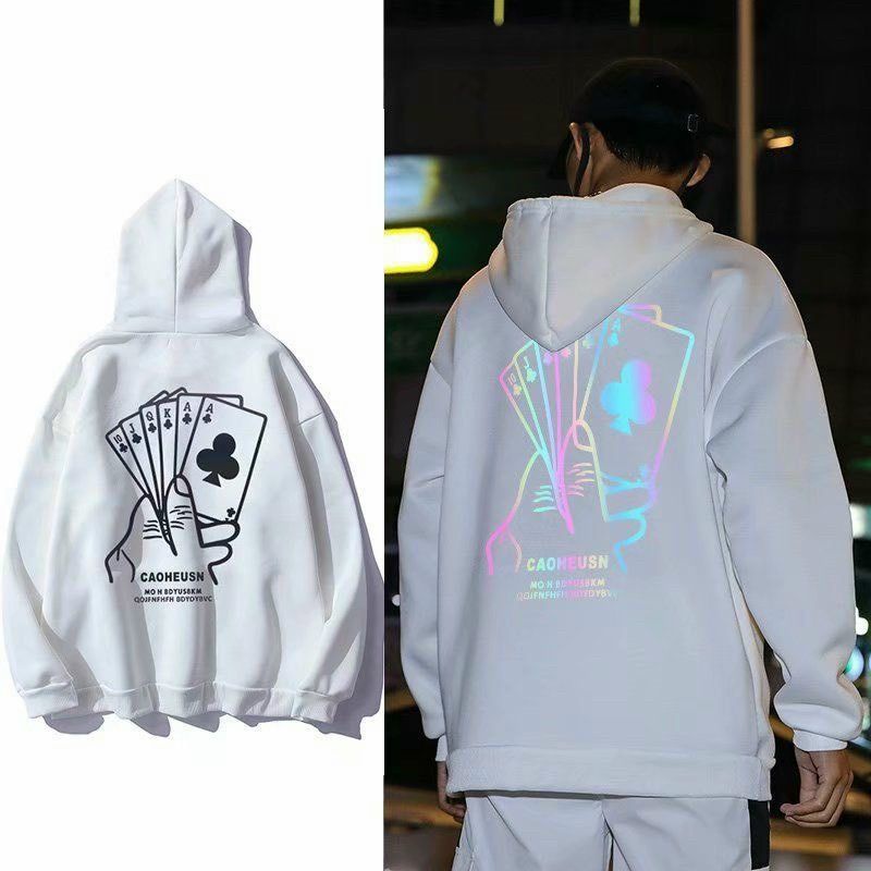 Áo hoodie nam nữ in phản quang nhiều màu nhiều kiểu, mẫu áo khoác nỉ có mũ chống lạnh thời trang thu đông