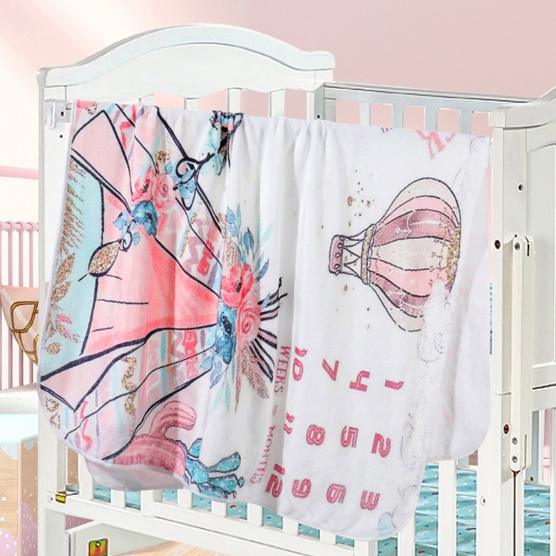 1 Set Chăn Đánh Dấu Cột Mốc Phát Triển Theo Tháng Làm Phông Nền Chụp Ảnh In Họa Tiết Hoạ