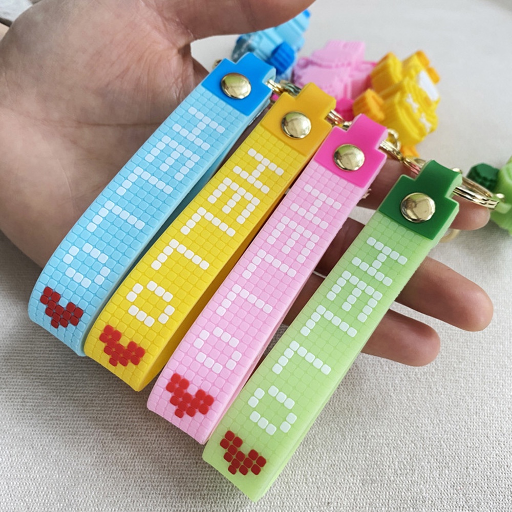 Móc Khóa Mềm Hình Khối Lắp Ráp Màu Sáng