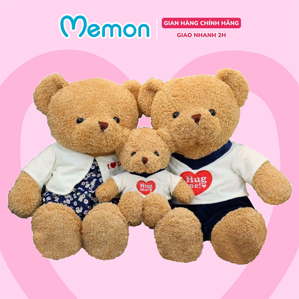 Gấu Bông Teddy Hug Me Đôi Nhồi Gòn Cao Cấp Memon