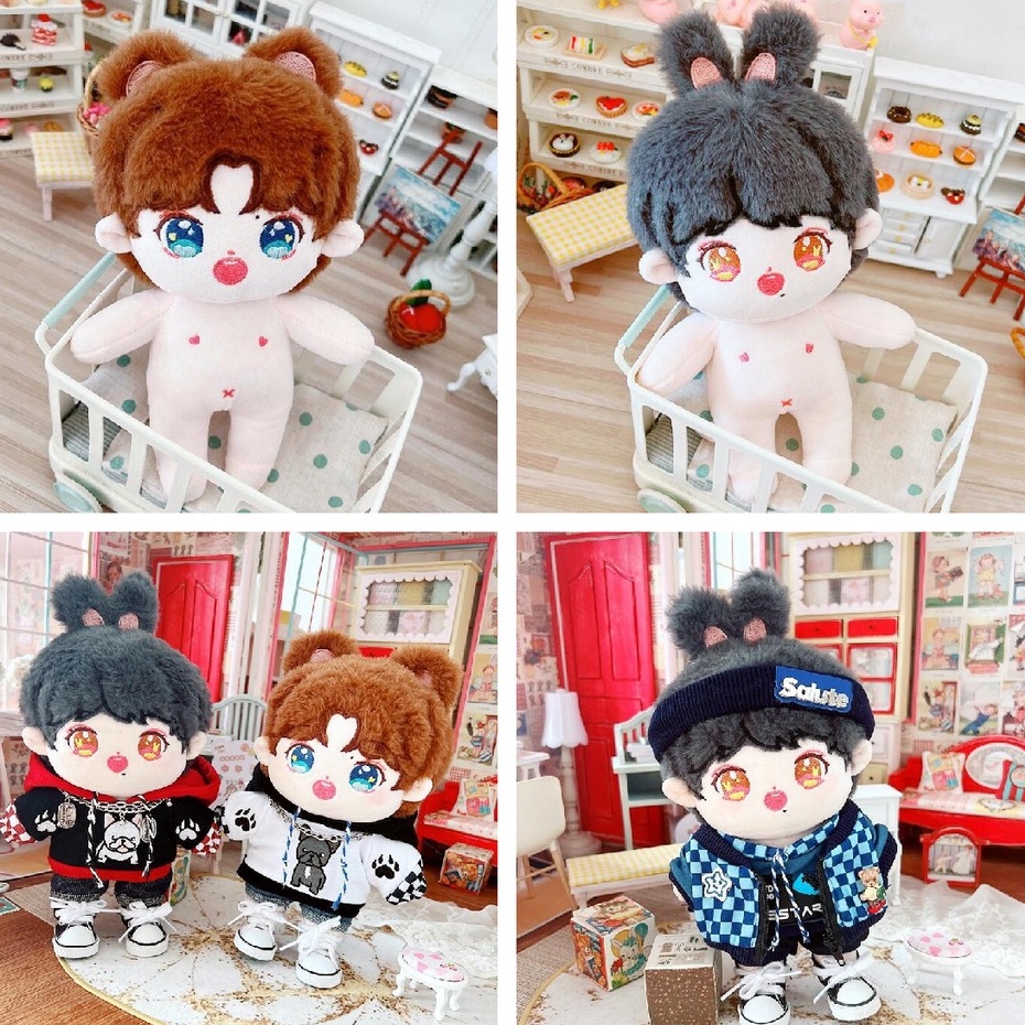 Búp Bê Thần Tượng Xiao Zhan Yibo Tai Thỏ 20cm Dễ Thương Làm Quà Tặng Sinh Nhật Cho Bé Gái