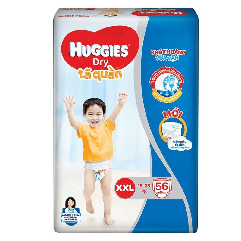 (Đệm mây) Tã quần/Tã dán Huggies Dry M74/M76, L68, XL62, XXL56 mới