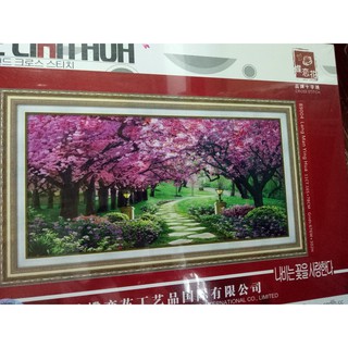 tranh thêu chữ thập con đường tình yêu 89004 kt 165x78cm