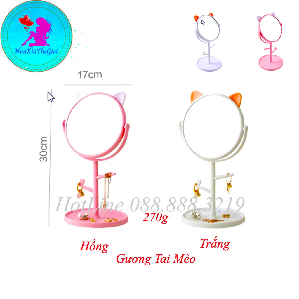 Gương Trang Điểm Tai Mèo Để Bàn Kiểu Dáng Siêu Xinh Baby (2 mẫu)