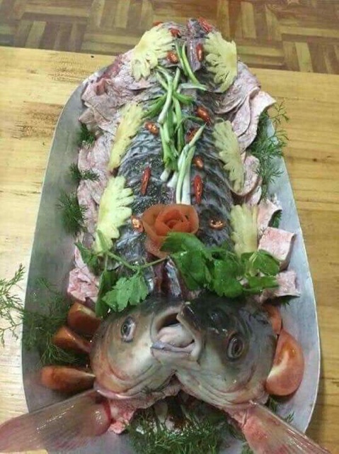 Khay cá chép om dưa size 42 cm