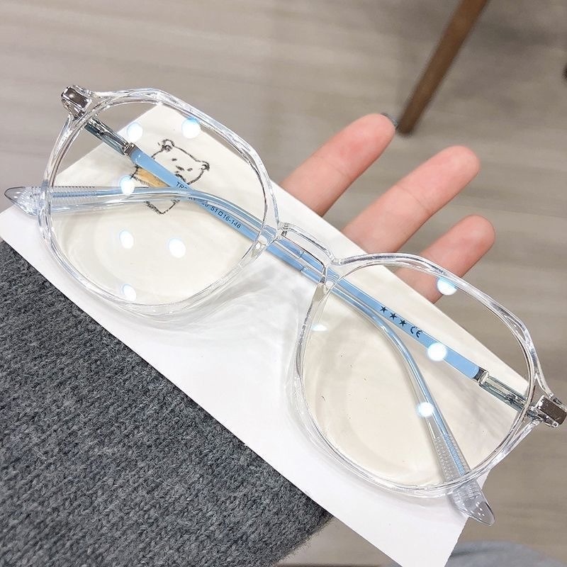 【Replaceable lenses】COD (AIMURUSI) Mắt Kính Gọng Đa Giác Chống Ánh Sáng Xanh Thời Trang Cho Nữ