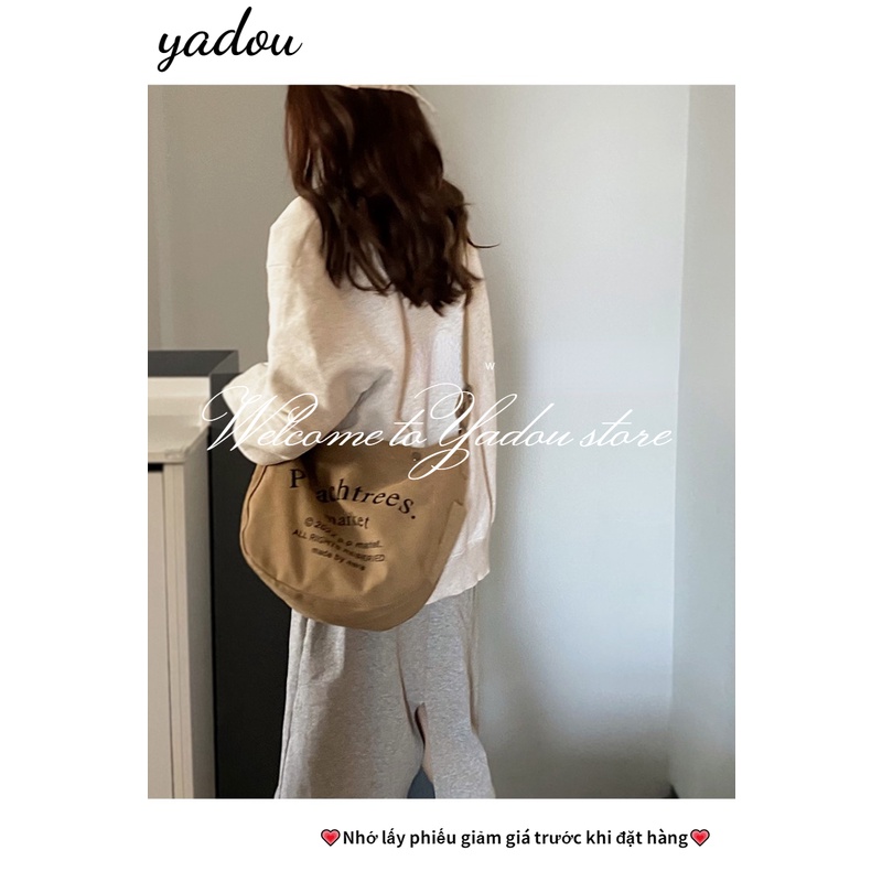 Túi đeo vai YADOU vải canvas sức chứa lớn thời trang trẻ trung màu sắc tùy chọn dành cho nữ