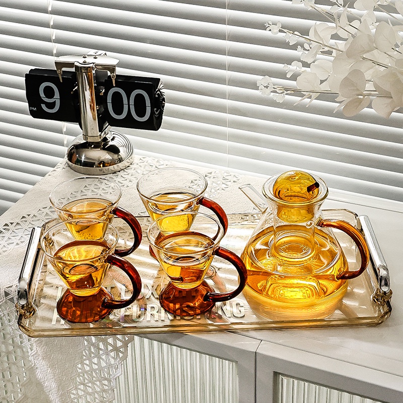 Ấm Thủy Tinh Pha Trà Hoa, Cà Phê Bằng Chất Liệu Thủy Tinh Cao Cấp, Ấm Chén DeCor