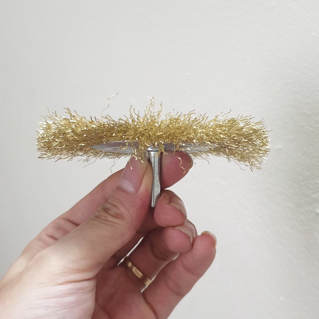 Chổi đánh gỉ chân trục 6mm dùng cho máy khoan pin, máy khoan điện hoặc máy mài khuôn