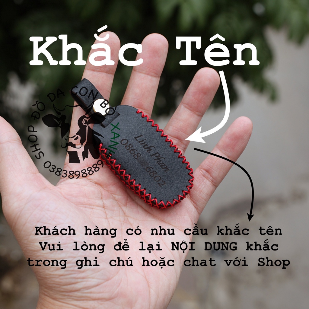 Bao da chìa khoá Xe điện Vinfast Klara A2 a2, Feliz , Remote tìm xe chống trộm, VF Felix handmade da thật