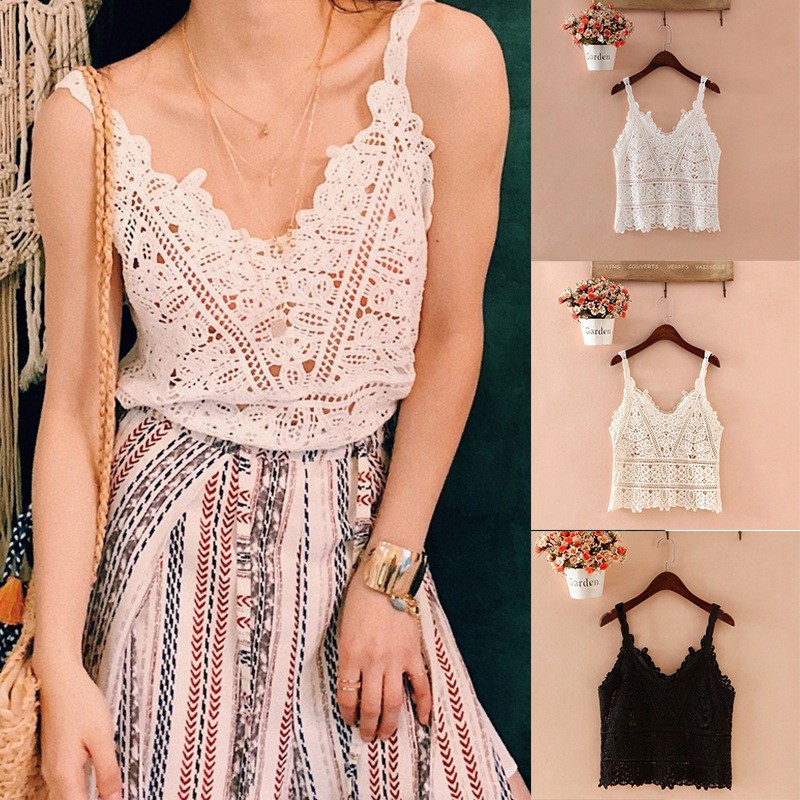  Women Summer Lace Crochet V Neck Hollow Out Camisole | BigBuy360 - bigbuy360.vn
