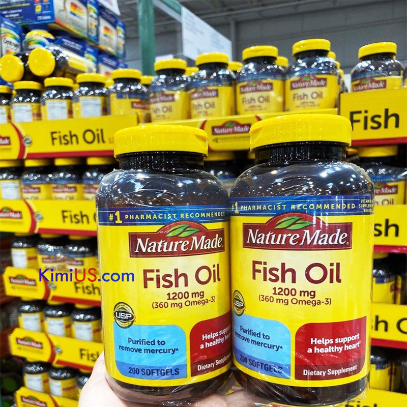 Nature Made Fish oil 1200mg hộp 200 viên Dâu Cá Omega 3