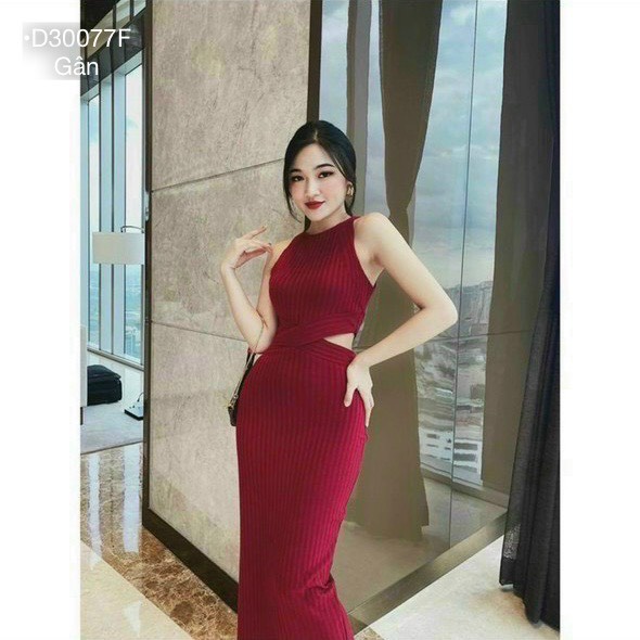 Đầm maxi nữ cut eo váy body sát nách kiểu yếm hở eo dáng dài ôm thích hợp cho nữ đi tiệc dạo phố