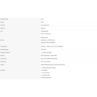Bàn phím cơ Akko 3084 Silent Bluetooth (Akko switch v2)