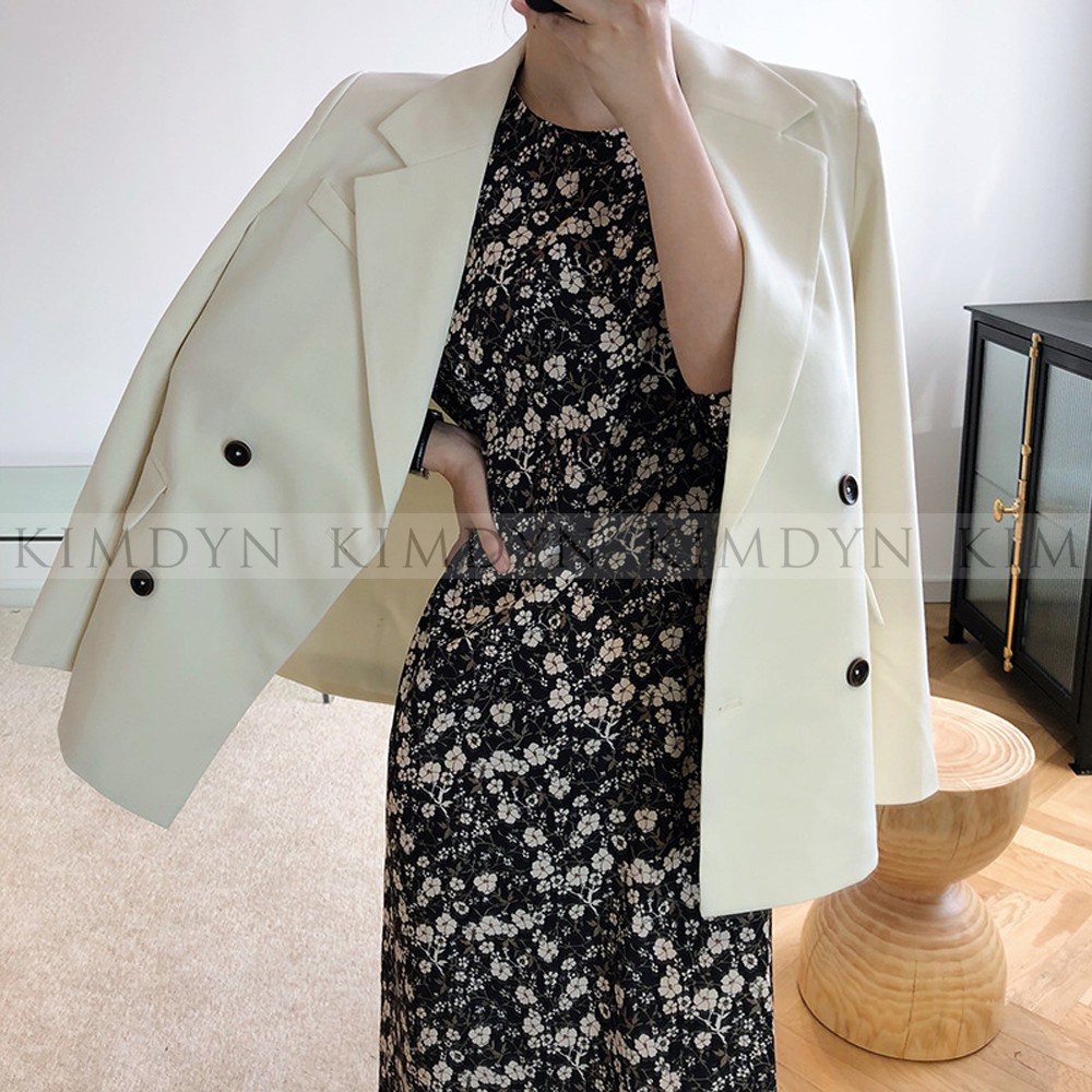 Váy hoa nhí đầm vintage dáng dài thắt eo KimDyn [KDD03] | BigBuy360 - bigbuy360.vn