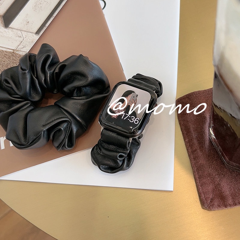 Dây Đeo Đồng Hồ Bằng Da Co Giãn Sang Trọng Cho Apple Watch Ultra Series 8 7 6 5 4 3 2 1