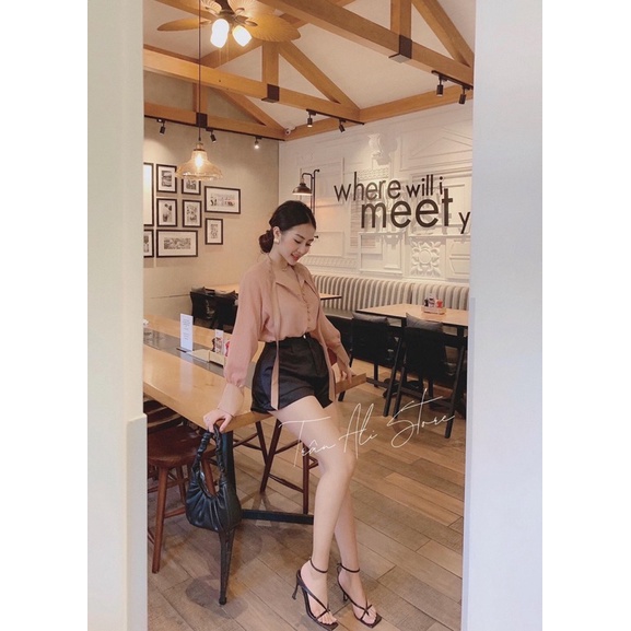 Set Áo Sơmi Nút Bọc Kèm Quần Shorts