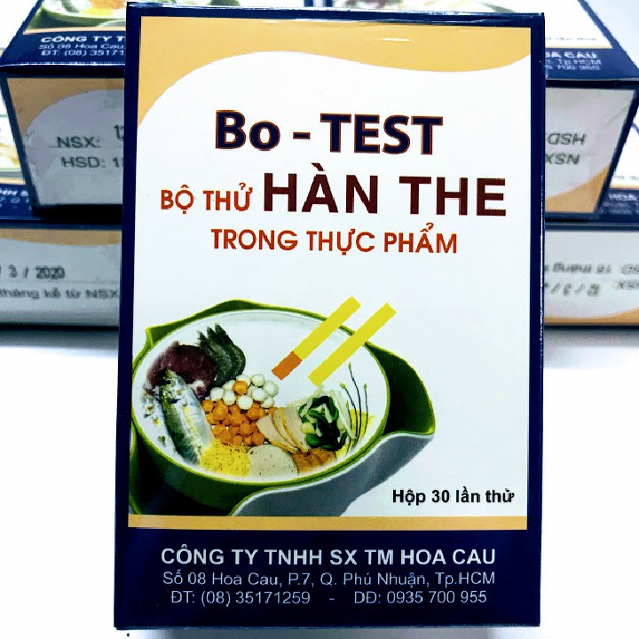Bộ Kit thử hàn the trong thực phẩm Bo - TEST