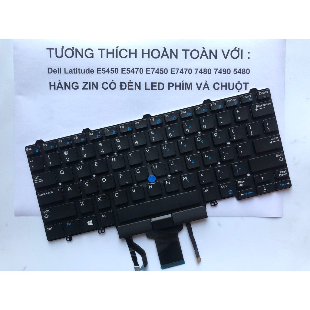 Bàn Phím Laptop Dell Latitude E5450 E5470 E5450 E7280 E7470 7480 7490 5480 Loại có Chuột và có LED