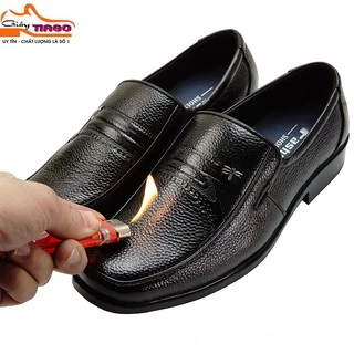 [siêu phẩm] giày lười trung tuổi nam da bò đen cao cấp fasion