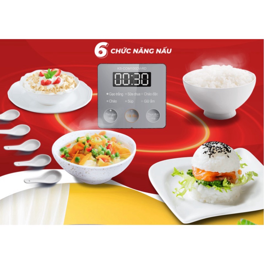 Nồi cơm điện tử Sharp KS-COM100DV-RD/WH