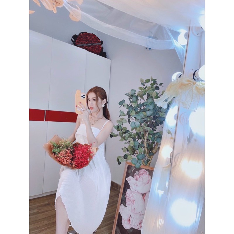 Đầm dáng dài phối bèo cột nơ lưng siêu hot kèm hình thật đủ màu