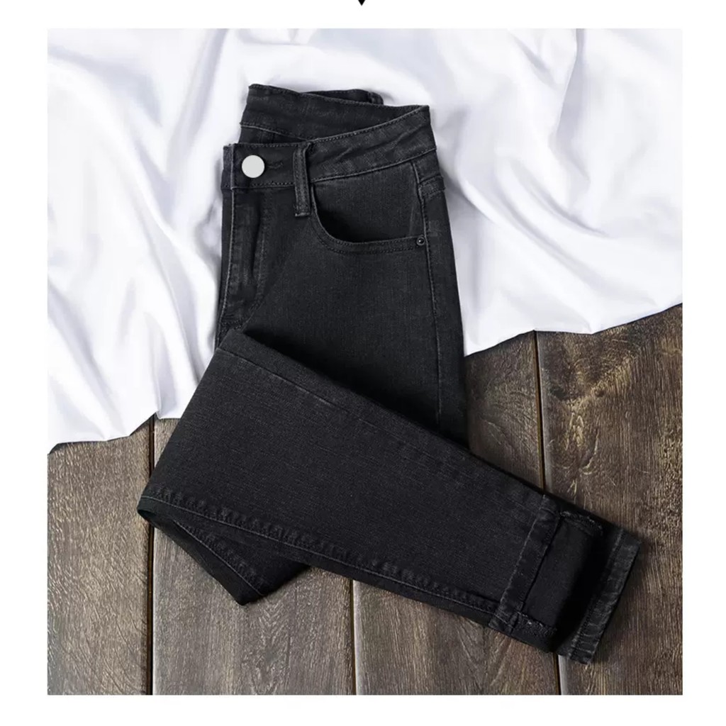 [ CỨNG CỎI ] QUẦN SKINNY JEAN GIÃN DÀI NỮ LƯNG CAO LAI CUỐN MÀU XANH, XÁM, ĐEN TUNG BAY TRONG GIÓ CAO CẤP UTI JEANS