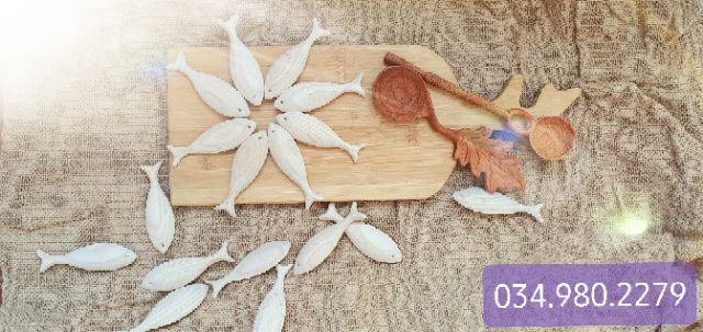 Cá gỗ tần bì trang trí hàng nguyên khối 9cm,cá gỗ decor làm đồ trang trí handmade, cá gỗ làm móc khoá xinh