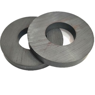 Nam châm đen có lỗ 45x8 lỗ 19mm, nam châm gốm, nam châm Ferrite vĩnh cửu