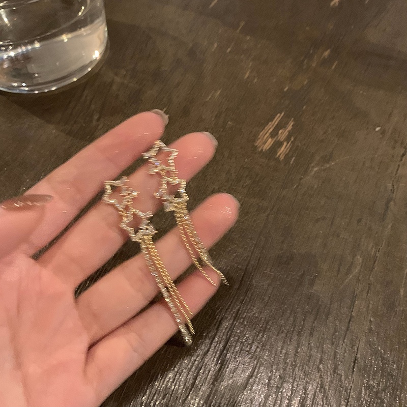 Bông Tai Dáng Dài Hình Ngôi Sao Thời Trang Hàn Quốc Mới 2022