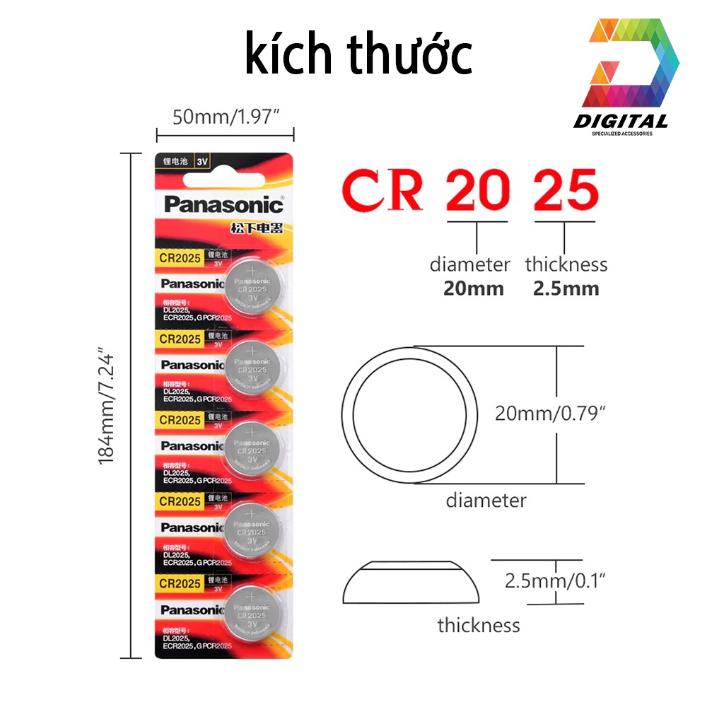 Pin Cmos Panasonic CR2032, CR2025, CR2016 Lithium 3V Chính Hãng