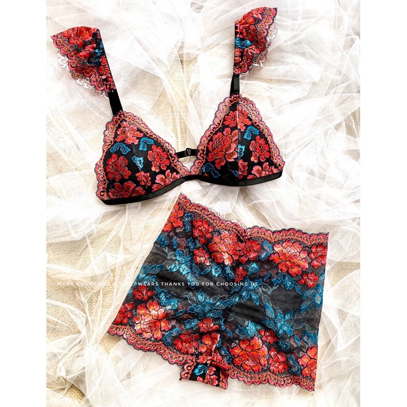 Set Bralette Ren Mút Ngực Hoa Cam Cánh Tiên | BigBuy360 - bigbuy360.vn