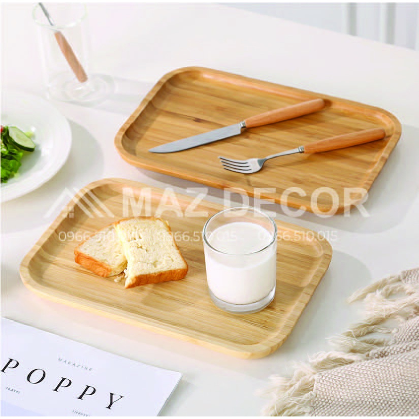 [Giá sỉ] Khay gỗ decor nhiều hình dáng, gỗ đẹp chữ nhật đựng trà đồ ăn dặm các cỡ