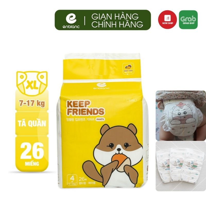 BỈM QUẦN ENBLANC KEEP FRIENDS SIZE L26 🌟FREE SHIP🌟 SP Cao Cấp Nội Địa Hàn/Tã Quần ORGANIC Siêu thoáng mát,thấm hút