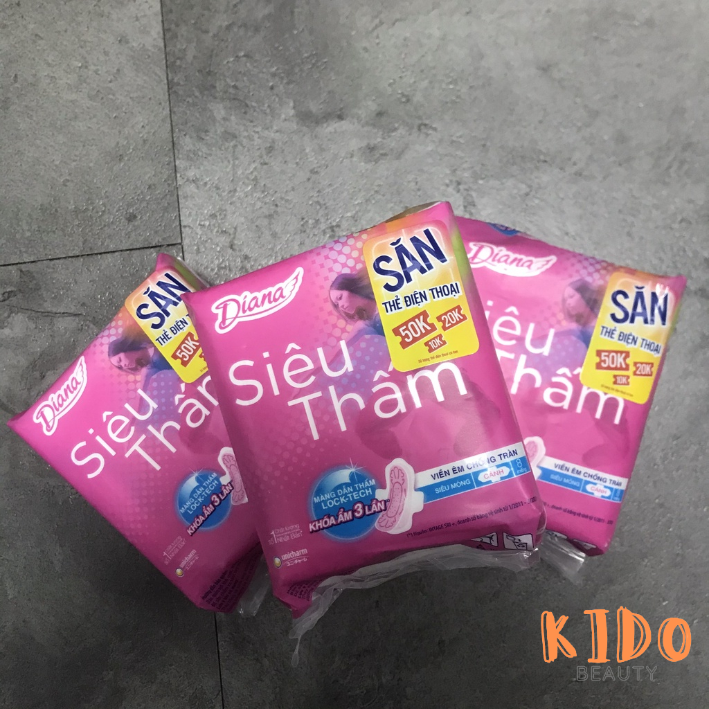 Băng vệ sinh ban ngày Diana siêu mỏng cánh Sensi Cool Fresh | Siêu Thấm 23cm - BVS Diana