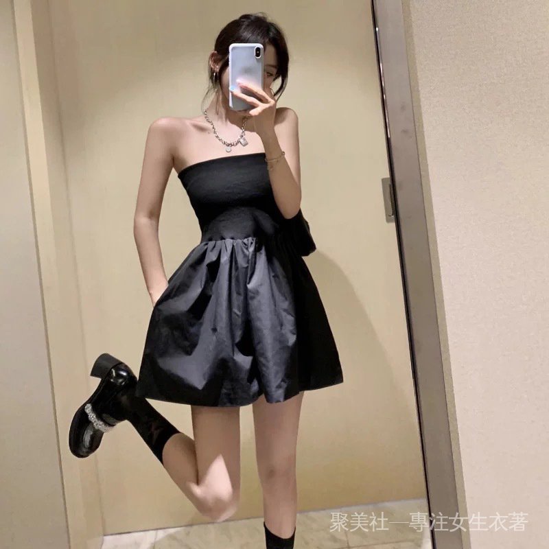 Jumpsuit giả váy ống rộng lưng cao tôn dáng hợp thời trang phong cách Hàn Quốc cho nữ | BigBuy360 - bigbuy360.vn